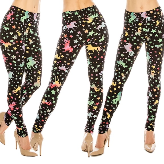 Eevee Women's Ultra Soft Patterned Leggings - One Size Star Unicorn