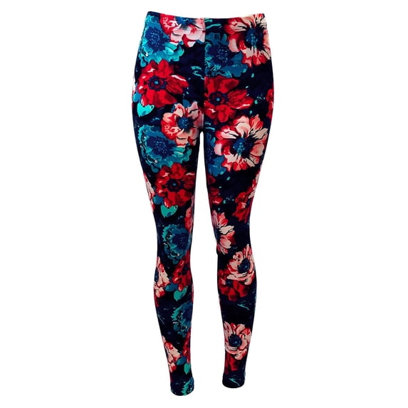 Eevee Women's Ultra Soft Patterned Leggings - Plus Size Red Cosmos