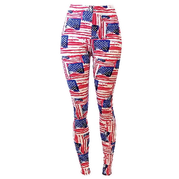 Eevee Women's Ultra Soft Patterned Leggings - Plus Size Vintage Flag