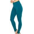 thumbnail image 1 of Eevee Women's Ultra Soft Solid Colored Leggings - Plus Size - Teal, 1 of 7