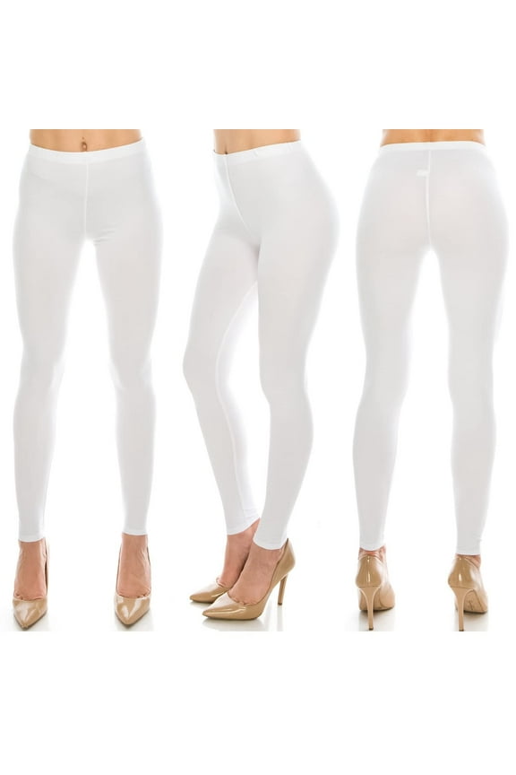 Women's Ultra Soft Solid & Patterned Leggings - Plus Size - White