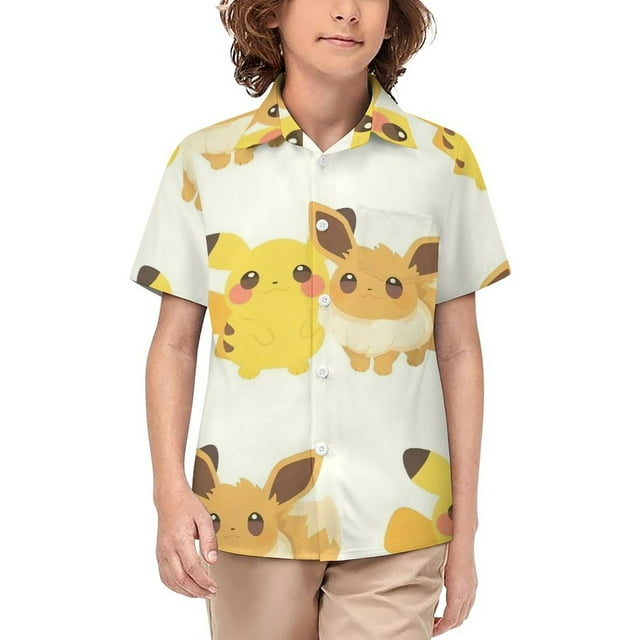 Eevee button down shirt boys summer 7-8T