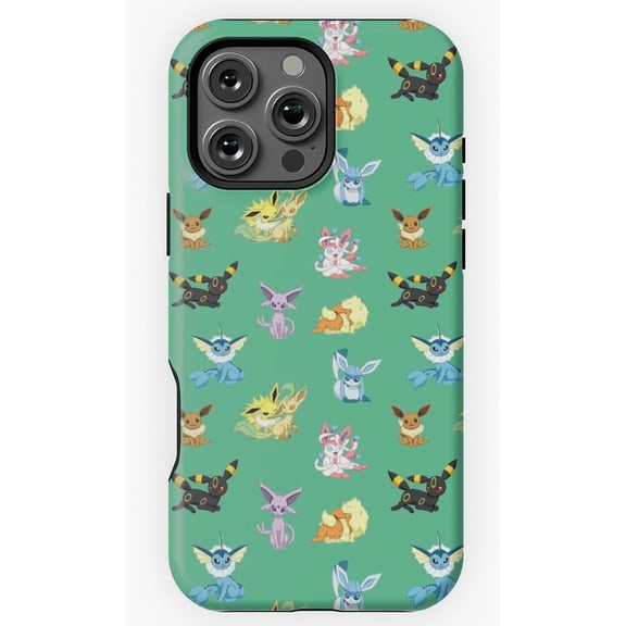 Eeveelutions Tile Pattern Pokemon Eevee Evolution Anime Game A864 Protective Case for iPhone 17 16 15 14 13 12 11 Pro Max