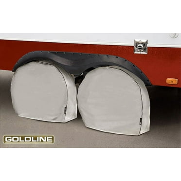 Eevelle Goldline RV Wheel Covers | Fits 19" to 22" | Set of 2  | Gray (GLWC1922)