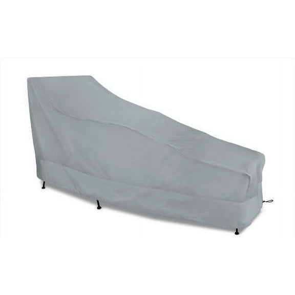 Eevelle Meridian Patio Chaise Chair Cover  Marinex Marine Grade Fabric Durable 600D Polyester - Outdoor Lawn Furniture Chair Covers - Weather Protection- 38"H x 66"L x 28"W - Silver