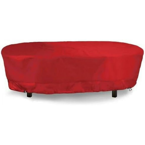 Eevelle Meridian Patio Oval Table Cover with Marine Grade Fabric - Waterproof Outdoor Table Cover - 600D Furniture Set Covers for Dining Table - Easy to Install - 25"H x 72"L x 42"W, Red