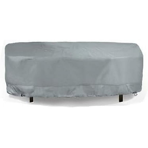 Eevelle Meridian Patio Rectangular Table Cover with Marine Grade Fabric - Outdoor Table Cover - 600D Furniture Set Covers for Dining Table - Easy to Install - 25"H x 92"L x 60"W, Silver