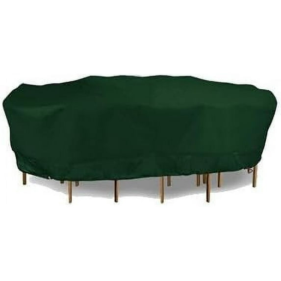 Eevelle Meridian Patio Rectangular Table Set Cover with Marine Grade Fabric - Outdoor Table Cover - 600D Furniture Set Cover for Dining Table - Easy to Install - 25.5"H x 88"L x 58"W, Hunter Green