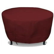 Eevelle Meridian Patio Round Table Cover with Marine Grade Fabric Waterproof Outdoor Firepit Cover - 600D Furniture Set Covers for Dining Table - Easy to Install - 25.5"H x 44"D, Burgundy