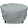 thumbnail image 1 of Eevelle Meridian Patio Round Table Cover with Marine Grade Fabric  Waterproof Outdoor Firepit Cover - 600D Furniture Set Covers for Dining Table - Easy to Install -  25"H x 32"D, Silver, 1 of 9
