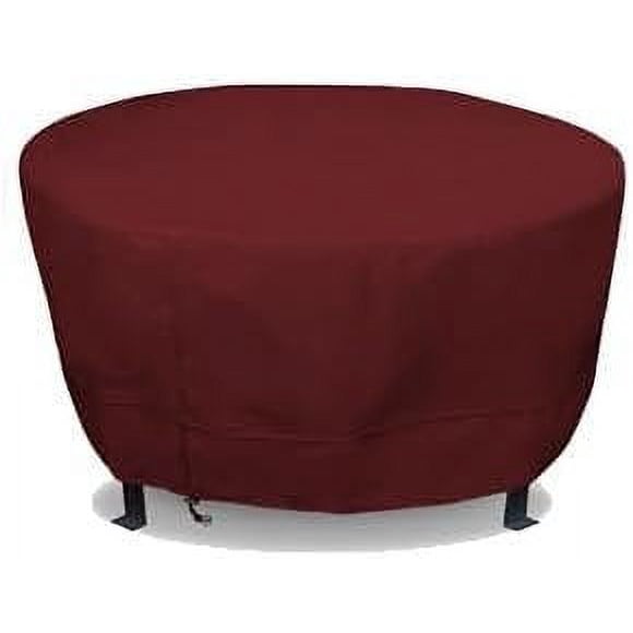 Eevelle Meridian Patio Round Table Cover with Marine Grade Fabric  Waterproof Outdoor Firepit Cover - 600D Furniture Set Covers for Dining Table - Easy to Install -  25.5"H x 44"D, Burgundy