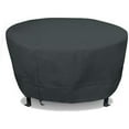 thumbnail image 1 of Eevelle Meridian Patio Round Table Cover with Marine Grade Fabric - Waterproof Outdoor Firepit Cover - Furniture Set Covers for Dining Table - Easy to Install -  25.5"H x 76"D, Charcoal Gray, 1 of 9