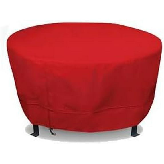 Eevelle Meridian Patio Round Table Cover with Marine Grade Fabric - Waterproof Outdoor Firepit Cover - Furniture Set Covers for Dining Table - Easy to Install - 25.5"H x 50"D, Red