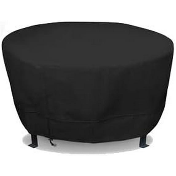 Eevelle Meridian Patio Round Table Cover with Marine Grade Fabric - Waterproof Outdoor Firepit Cover - Furniture Set Covers for Dining Table - Easy to Install - 30"H x 112"D, Black