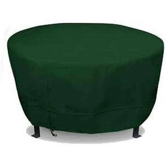 Eevelle Meridian Patio Round Table Cover with Marine Grade Fabric - Waterproof Outdoor Firepit Cover - Furniture Set Covers for Dining Table - Easy to Install - 30"H x 65"D, Hunter Green