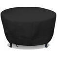 thumbnail image 1 of Eevelle Meridian Patio Round Table Cover with Marine Grade Fabric - Waterproof Outdoor Firepit Cover - Furniture Set Covers for Dining Table - Easy to Install -  30"H x 90"D, Black, 1 of 9