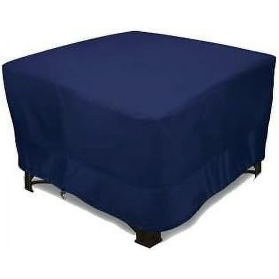 Eevelle Meridian Patio Square Table Cover with Marine Grade Fabric Waterproof Outdoor Firepit Cover - 600D Furniture Set Covers for Dining Table - Easy to Install - 25.5"H x 52"L x 52"W, Navy