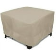 thumbnail image 1 of Eevelle Meridian Patio Square Table Cover with Marine Grade Fabric  Waterproof Outdoor Firepit Cover - 600D Furniture Set Covers for Dining Table - Easy to Install -  25.5"H x 36"L x 36"W, Khaki, 1 of 9