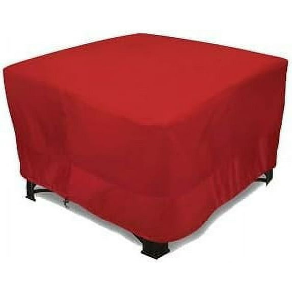 Eevelle Meridian Patio Square Table Cover with Marine Grade Fabric Waterproof Outdoor Firepit Cover - Furniture Set Covers for Dining Table - Easy to Install - 25.5"H x 36"L x 36"W, Red