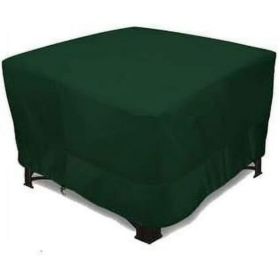 Eevelle Meridian Patio Square Table Cover with Marine Grade Fabric Waterproof Outdoor Firepit Cover - Furniture Set Covers for Dining Table - Easy to Install - 25"H x 36"L x 36"W, Hunter Green