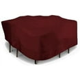 thumbnail image 1 of Eevelle Meridian Patio Square Table Set Cover with Marine Grade Fabric - Outdoor Table Cover - 600D Furniture Set Covers for Dining Table - Easy to Install - 25.5"H x 102"L x 102"W, Burgundy, 1 of 9