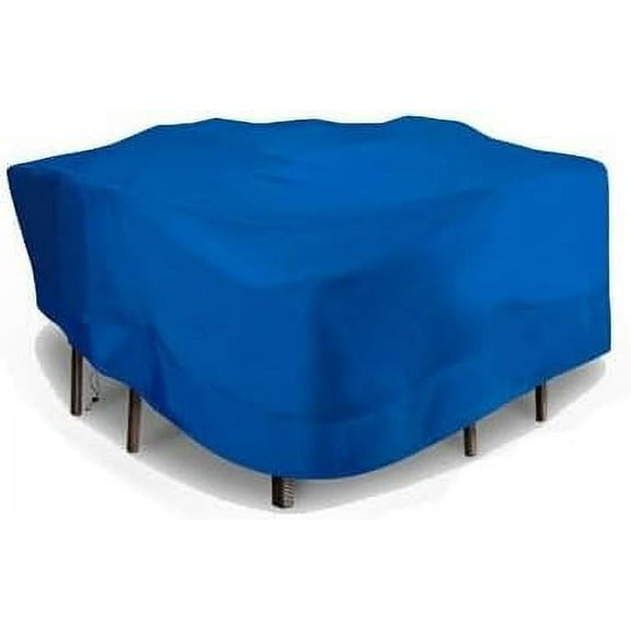 Eevelle Meridian Patio Square Table Set Cover with Marine Grade Fabric - Outdoor Table Cover - 600D Furniture Set Covers for Dining Table - Easy to Install - 25.5"H x 106"L x 106"W, Royal Blue