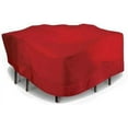 thumbnail image 1 of Eevelle Meridian Patio Square Table Set Cover with Marine Grade Fabric - Outdoor Table Cover - 600D Furniture Set Covers for Dining Table - Easy to Install - 25.5"H x 98"L x 98"W, Red, 1 of 9