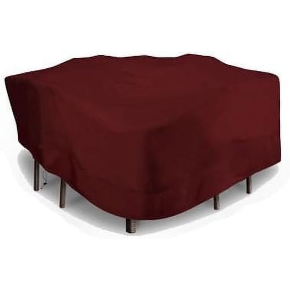 Eevelle Meridian Patio Square Table Set Cover with Marine Grade Fabric - Outdoor Table Cover - Furniture Set Covers for Dining Table - Easy to Install - 25.5"H x 72"L x 72"W, Burgundy
