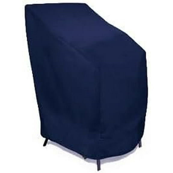 Eevelle Meridian Patio Stackable Chairs Cover Marinex Marine Grade Fabric Durable 600D Polyester - Outdoor Lawn Furniture Chair Covers - Weather Protection - 47"H x 28"W x 36"D - Navy