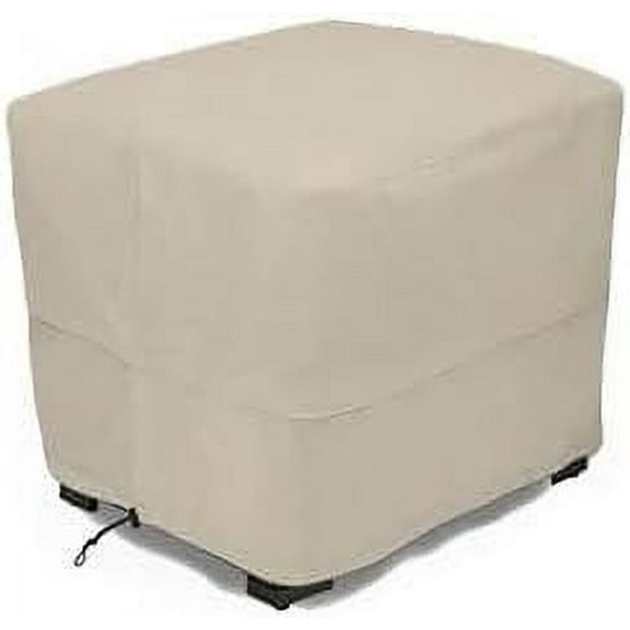 Eevelle Patio Square Ottoman Cover with Marine Grade Fabric Waterproof Outdoor Ottoman Cover - 600D Furniture Set Covers for Ottoman - Easy to Install - 16"H x 16"L x 16"W, Khaki