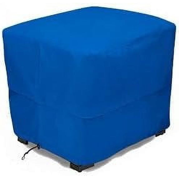 Eevelle Patio Square Ottoman Cover with Marine Grade Fabric - Waterproof Outdoor Ottoman Cover - Furniture Set Covers for Ottoman - Easy to Install - 17"H x 28"L x 28"W, Royal Blue