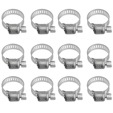 Eewia Hose Clamp, 12 Pack Hose Clamps Stainless Clamps Worm Gear Hose Clamp Miniature Powerseal Wormdrive Kit