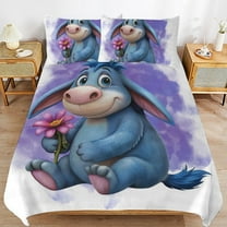 Eeyore 3 Piece Bedding Sets for Boys Girls Teens, Cartoon Soft Kids Duvet Cover with 2 Pillowcases, All Season Comforter Covers Bedroom Decor Gift, 86"x70"