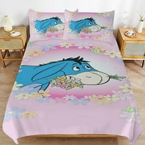 Eeyore 3 Piece Bedding Sets for Boys Girls Teens, Cartoon Soft Kids Duvet Cover with 2 Pillowcases, All Season Comforter Covers Bedroom Decor Gift, 86"x70"