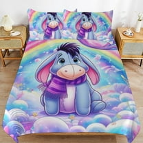 Eeyore 3 Piece Bedding Sets for Boys Girls Teens, Cartoon Soft Kids Duvet Cover with 2 Pillowcases, All Season Comforter Covers Bedroom Decor Gift, 86"x70"