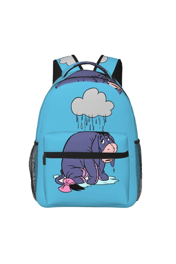 Eeyore Backpacks All Over Print Cartoon Lightweight Bookbag Daypack Kawaii Laptop Bag Rucksack for Travel Hiking Work School