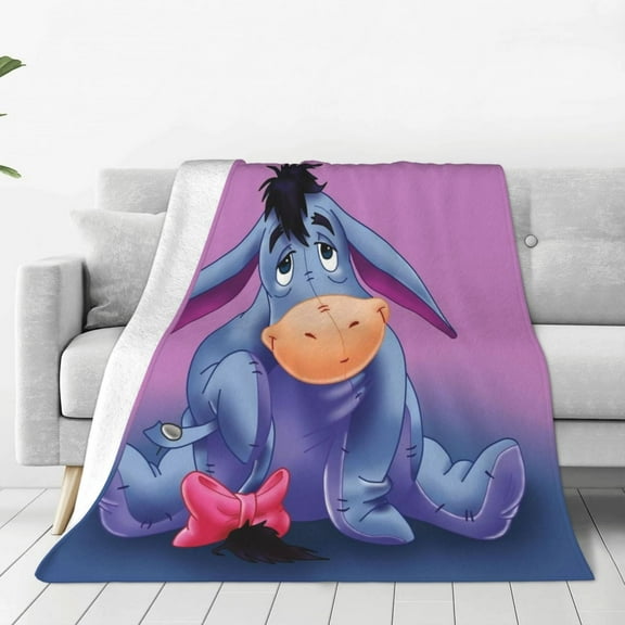 Eeyore Blanket Lightweight Cozy Couch Bed Super Soft Flannel Fleece Microfiber Travel Throws Blankets For All Seasons Adults Kids 60"X50"