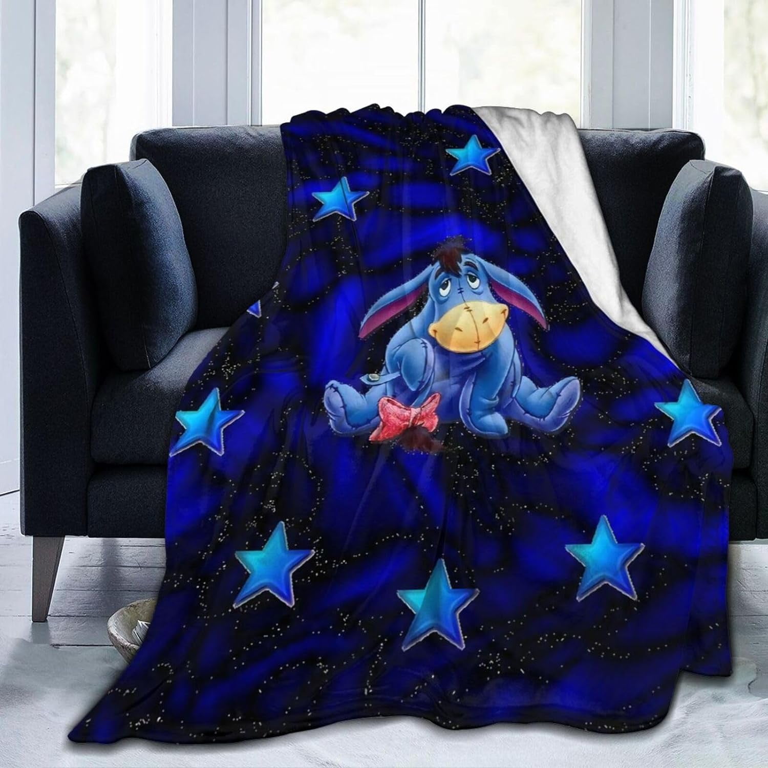 Eeyore Blanket Throw Blanket Cozy Soft Plush for Couch Living Room Blanket Interesting Festival Gift for Kids Adults 80 X 60 inch