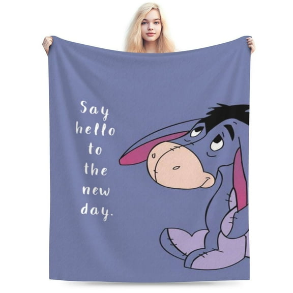 Eeyore Cartoon Fleece Blanket for Boys Girls Kids, Ultra Soft Cozy Warm Flannel Throw Blankets, Plush Blanket Gifts for Bed Sofa Living Room Couch Home Decor 80"X60"