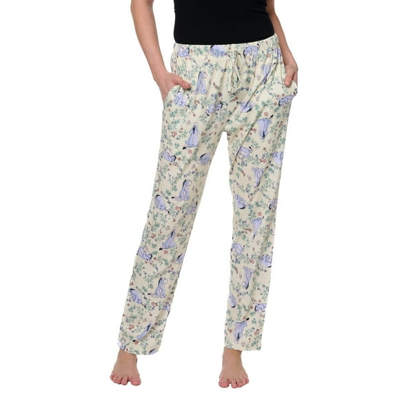 Eeyore Lounge Pajama Cotton Pants Watercolor Floral Womens Disney