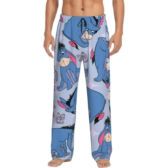 Eeyore Men's Pajama Pant Soft Comfy Lounge Pj Bottoms Loose Elastic Waistband Adult Sleep Pants with Pockets Drawstring