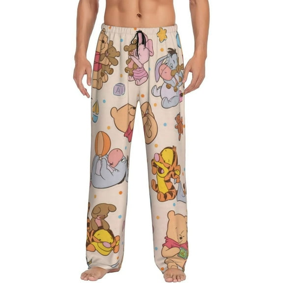 Eeyore Men's Pajama Pant Soft Comfy Lounge Pj Bottoms Loose Elastic Waistband Adult Sleep Pants with Pockets Drawstring