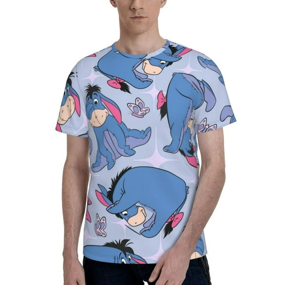 Eeyore Men's T Shirts Cartoon Graphic Short Sleeve Tees Novelty Casual Unisex Adults Tee Shirt Tops