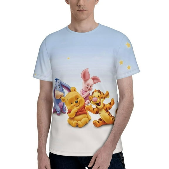 Eeyore Men's T Shirts Cartoon Graphic Short Sleeve Tees Novelty Casual Unisex Adults Tee Shirt Tops