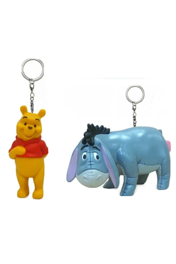 Eeyore & Pooh PVC Key Ring Keychain Figure Disney Figurine Charm Ornament New