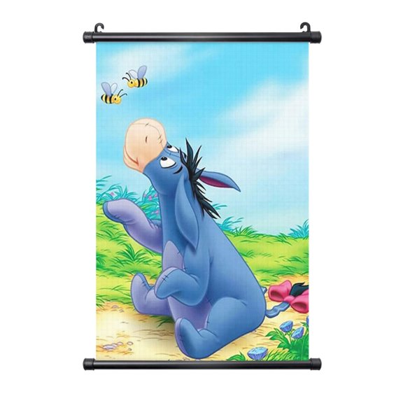 Eeyore Poster Plastic Shaft Wall Hanging Banner Artwork Canvas Wall Art Painting Decor For Home Living Room Bedroom Office 16"X24"