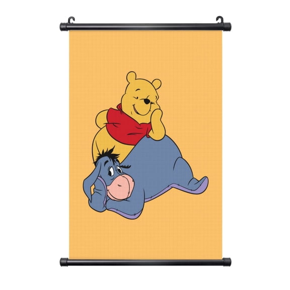 Eeyore Poster Plastic Shaft Wall Hanging Banner Artwork Canvas Wall Art Painting Decor For Home Living Room Bedroom Office 16"X24"