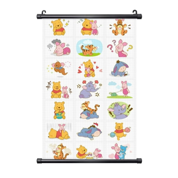 Eeyore Poster Plastic Shaft Wall Hanging Banner Artwork Canvas Wall Art Painting Decor For Home Living Room Bedroom Office 16"X24"