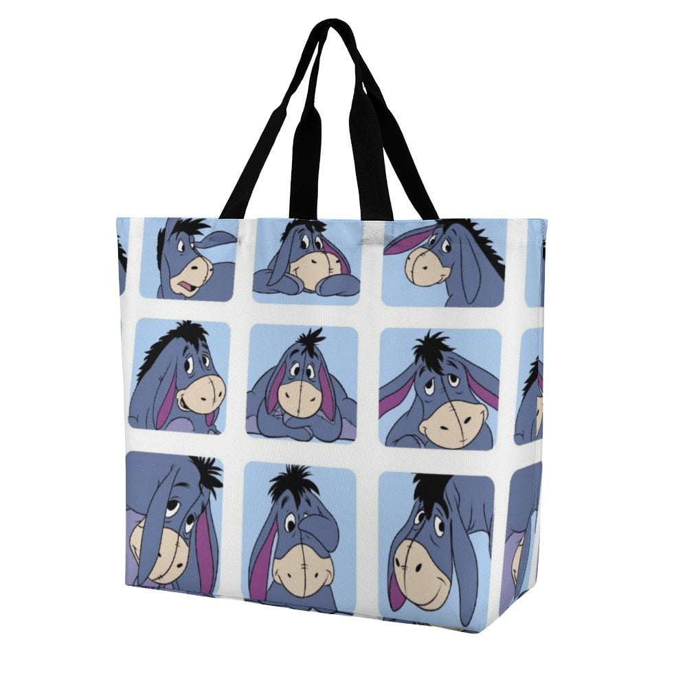 Eeyore Print Bag Shoulder Shopping Bag Canvas Tote Bag Large Grocery Bag Reusable Beach Handbag for Men Women Walmart