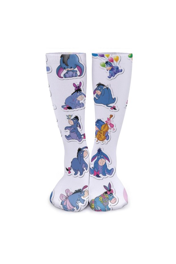 Eeyore Sock Funky Knee High Socks Soft 3D Print Athletic Stockings for Women Men